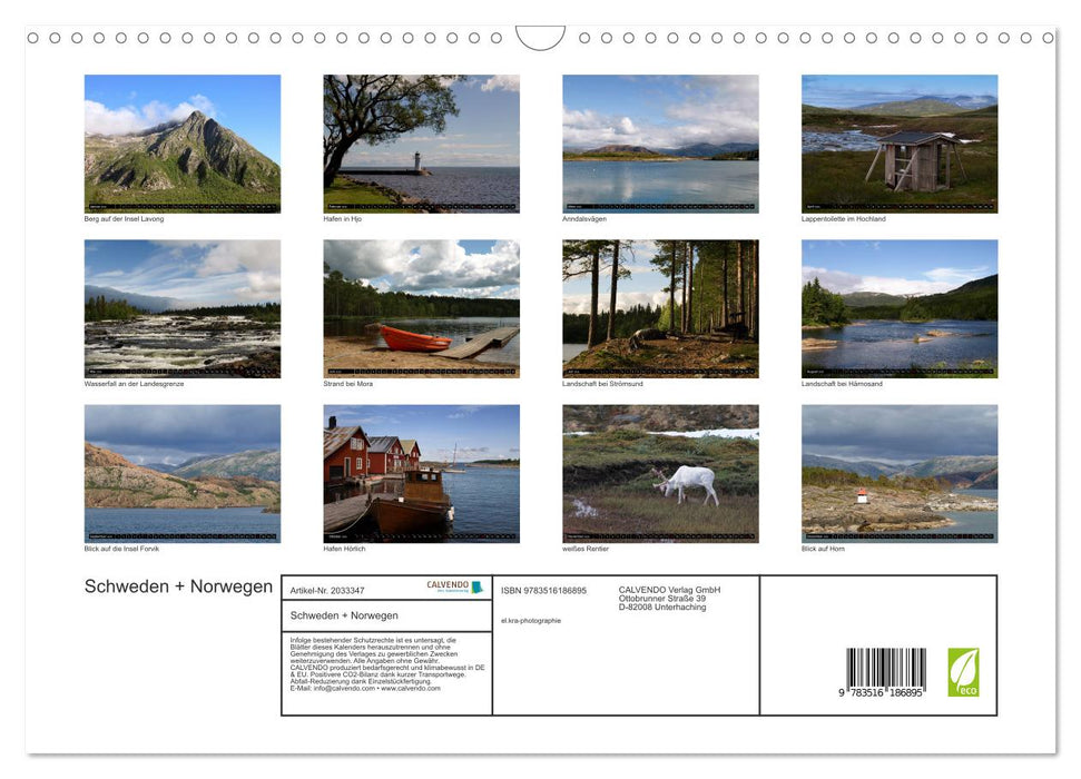 Schweden + Norwegen (CALVENDO Wandkalender 2026)