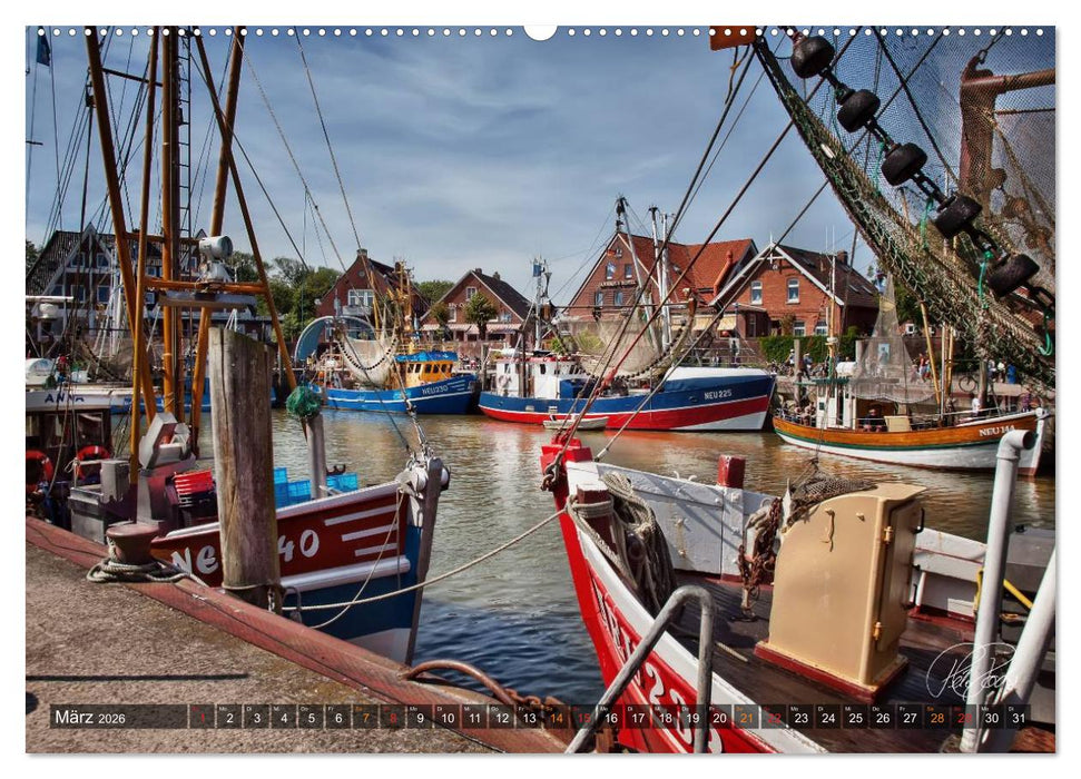 Ostfriesland, die alten Häfen - Greetsiel, Neuharlingersiel, Carolinensiel (CALVENDO Premium Wandkalender 2026)
