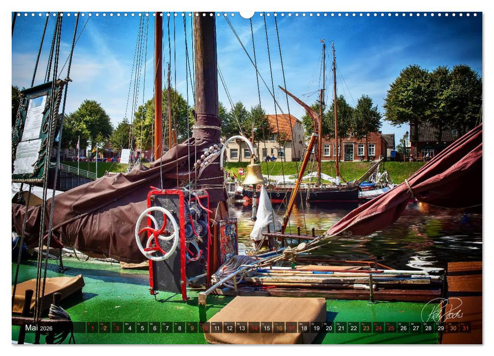 Ostfriesland, die alten Häfen - Greetsiel, Neuharlingersiel, Carolinensiel (CALVENDO Premium Wandkalender 2026)
