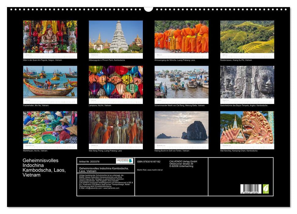 Geheimnisvolles Indochina Kambodscha, Laos, Vietnam (CALVENDO Wandkalender 2026)