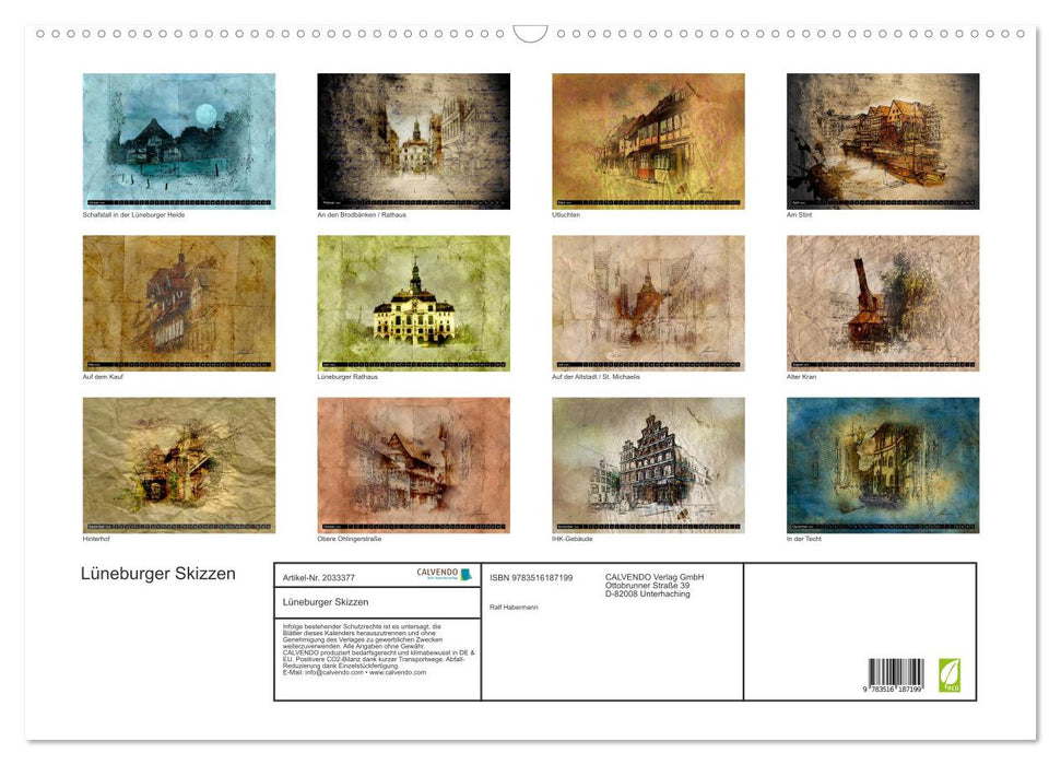 Lüneburger Skizzen (CALVENDO Wandkalender 2026)