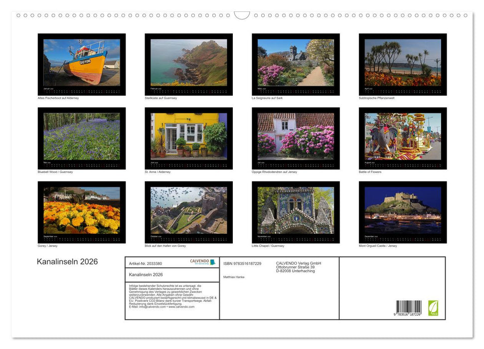 Kanalinseln 2026 (CALVENDO Wandkalender 2026)