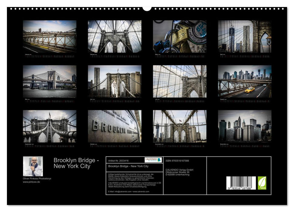 Brooklyn Bridge - New York City (CALVENDO Premium Wandkalender 2026)