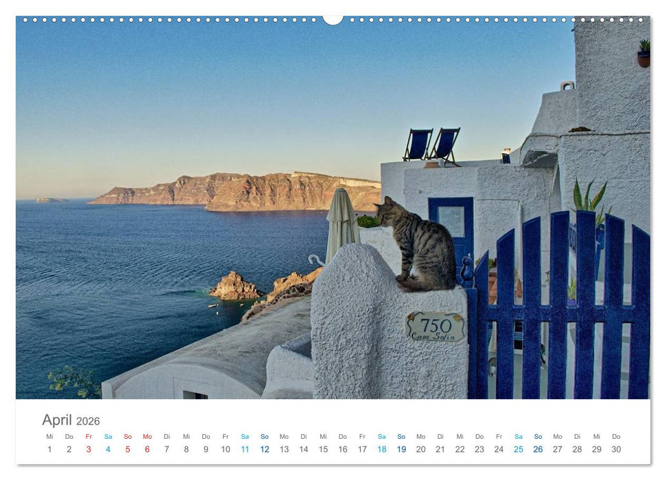 Santorin - Perle der Kykladen (CALVENDO Premium Wandkalender 2026)