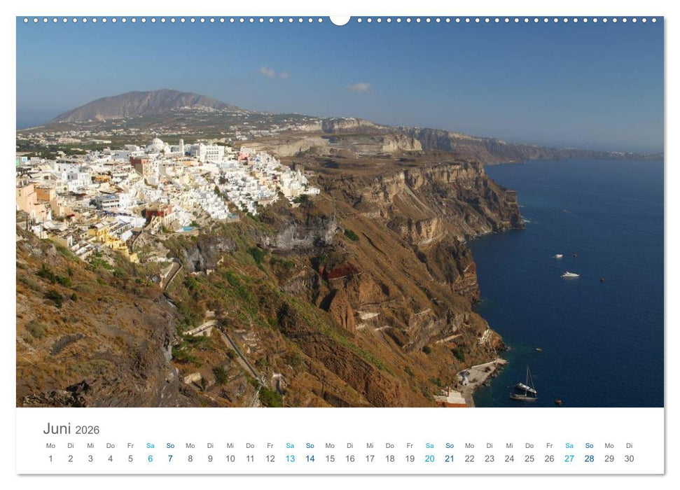 Santorin - Perle der Kykladen (CALVENDO Premium Wandkalender 2026)