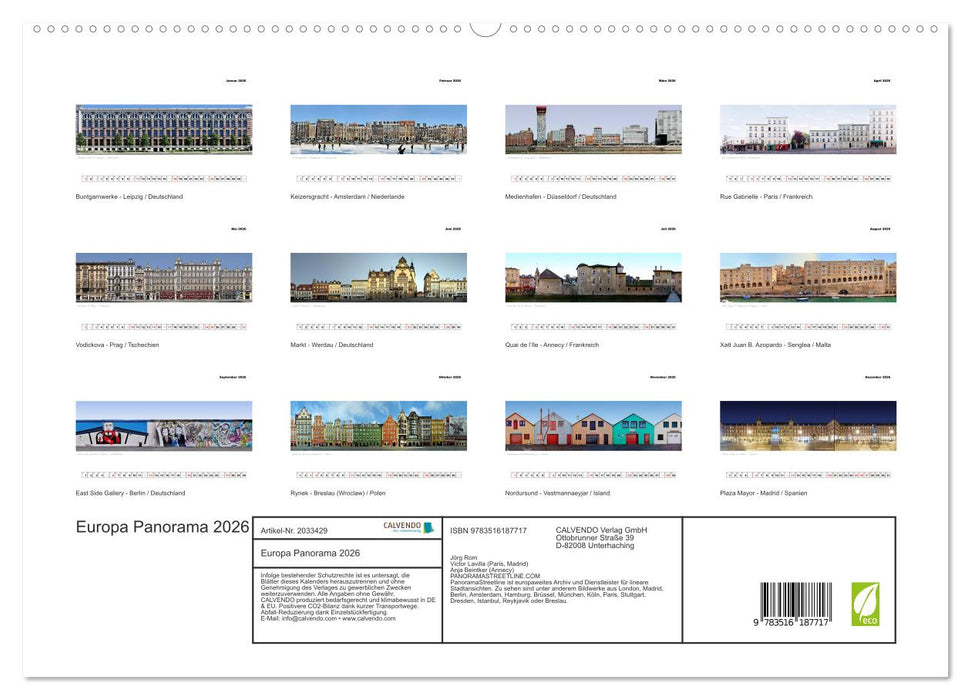 Europa Panorama 2026 (CALVENDO Premium Wandkalender 2026)