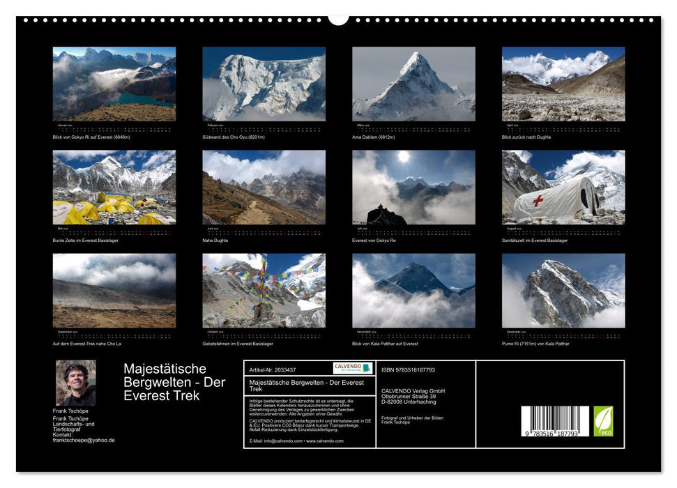 Majestätische Bergwelten - Der Everest Trek (CALVENDO Premium Wandkalender 2026)
