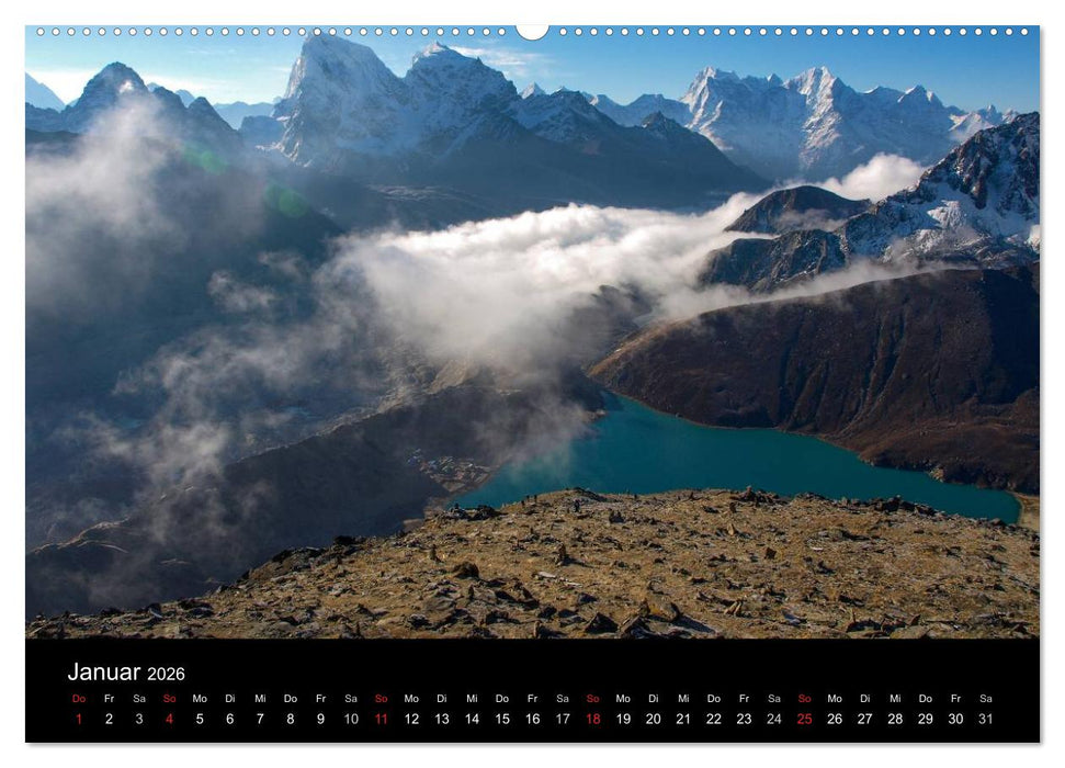 Majestätische Bergwelten - Der Everest Trek (CALVENDO Premium Wandkalender 2026)