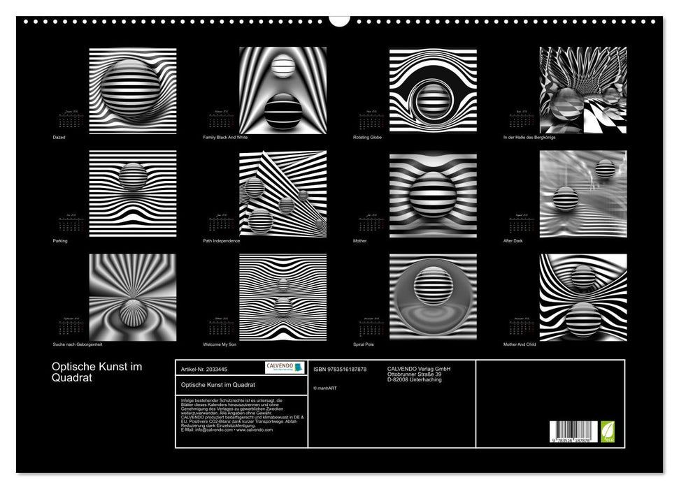 Optische Kunst im Quadrat (CALVENDO Wandkalender 2026)