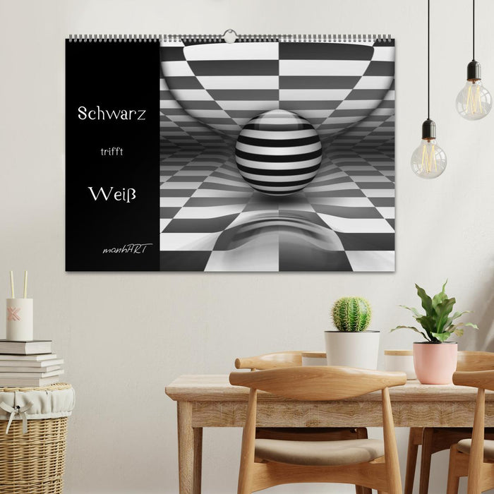 Schwarz trifft Weiß (CALVENDO Wandkalender 2026)