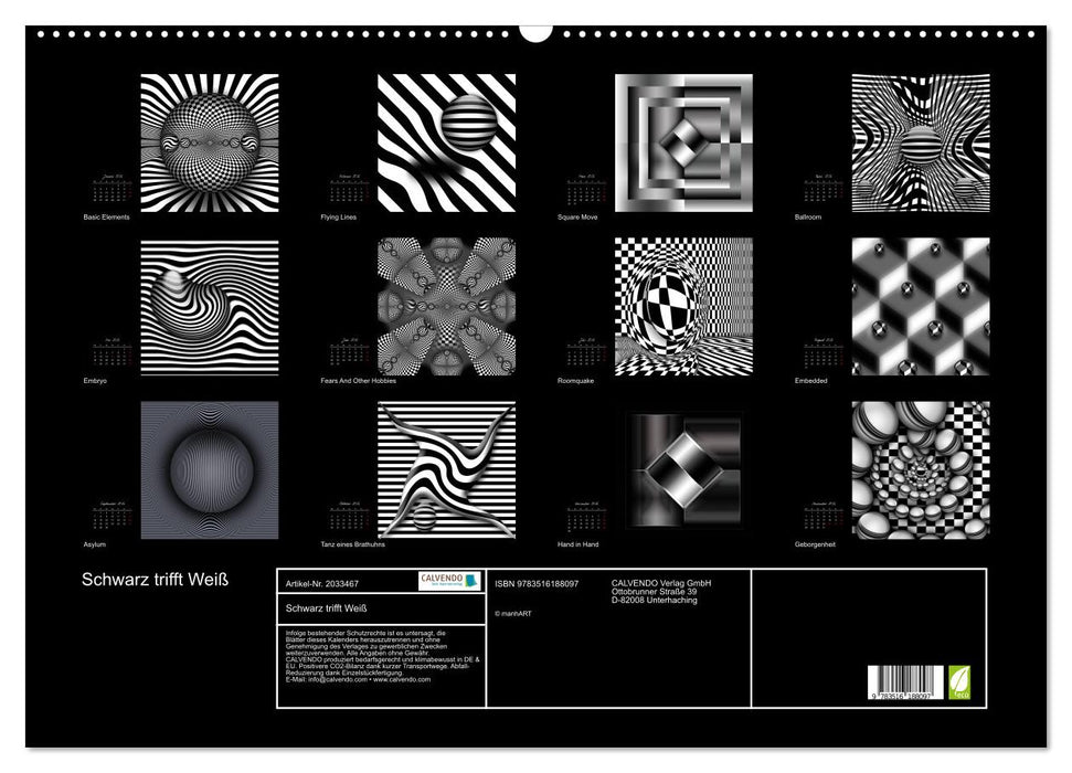 Schwarz trifft Weiß (CALVENDO Wandkalender 2026)