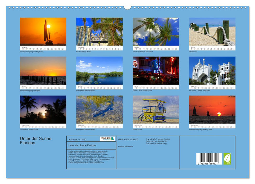 Unter der Sonne Floridas (CALVENDO Premium Wandkalender 2026)