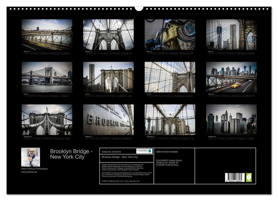 Brooklyn Bridge - New York City (CALVENDO Wandkalender 2026)