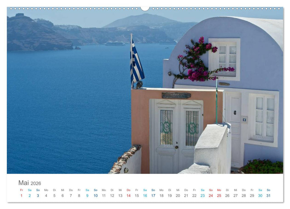 Santorin - Perle der Kykladen (CALVENDO Wandkalender 2026)
