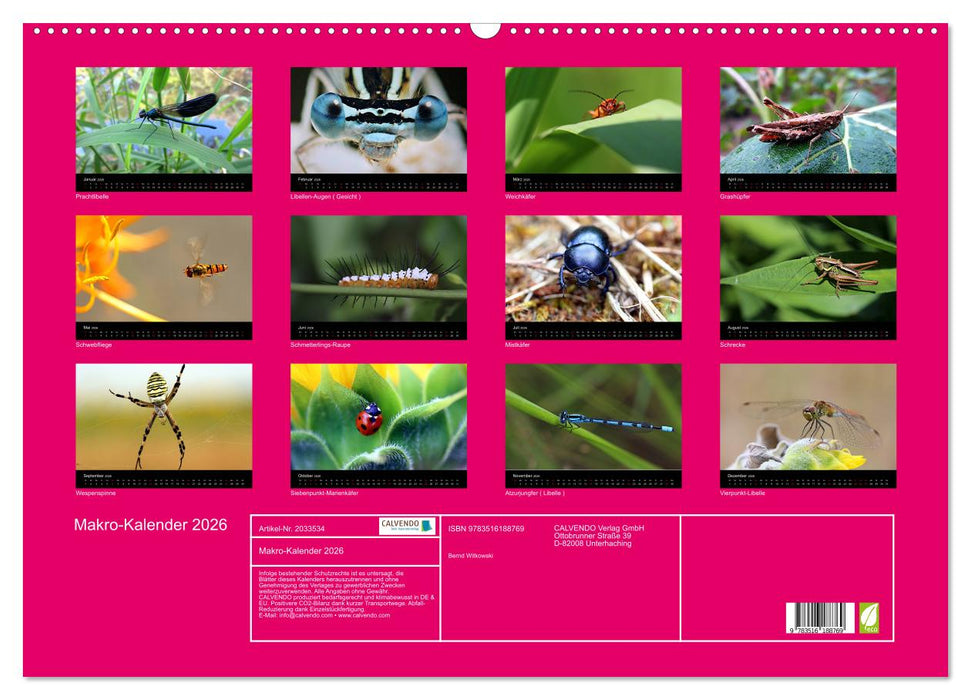 Makro-Kalender 2026 (CALVENDO Wandkalender 2026)