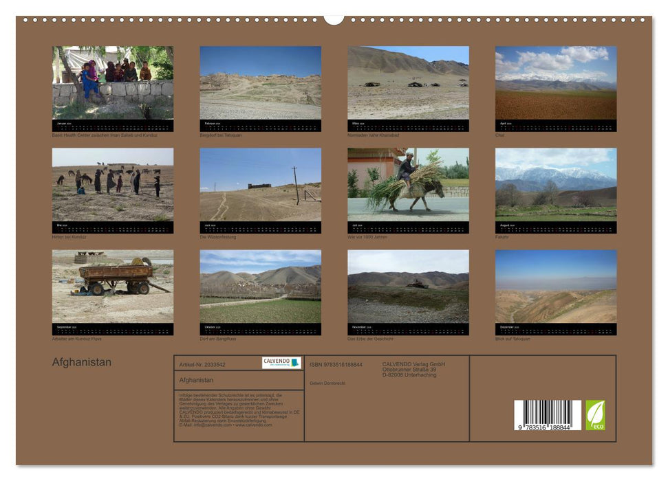 Afghanistan (CALVENDO Premium Wandkalender 2026)