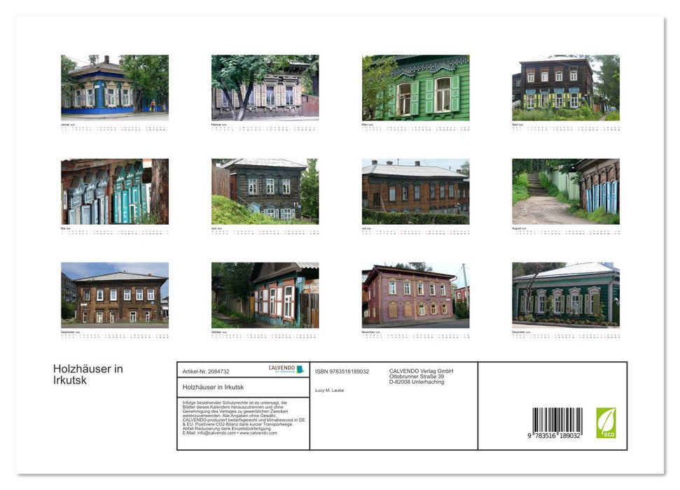 Holzhäuser in Irkutsk (CALVENDO Premium Wandkalender 2026)
