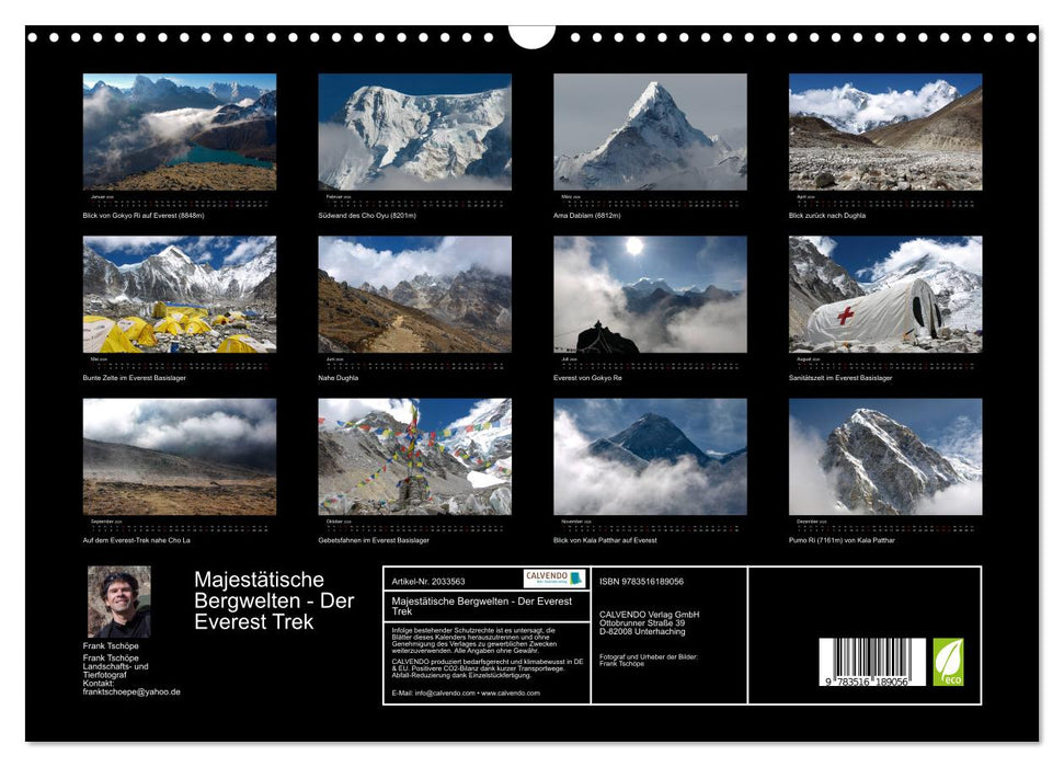 Majestätische Bergwelten - Der Everest Trek (CALVENDO Wandkalender 2026)