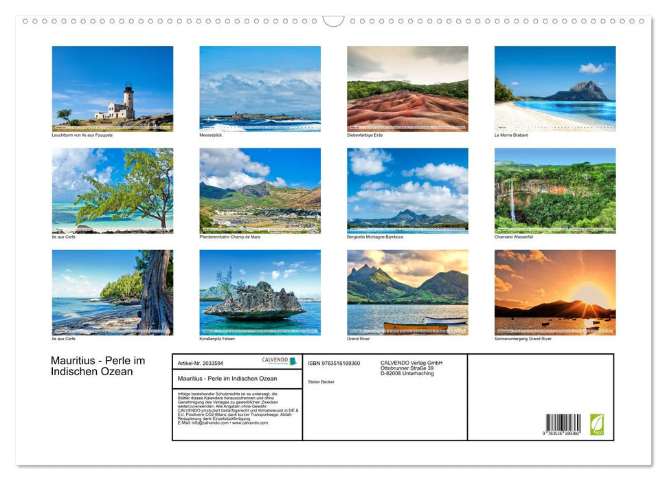 Mauritius - Perle im Indischen Ozean (CALVENDO Wandkalender 2026)