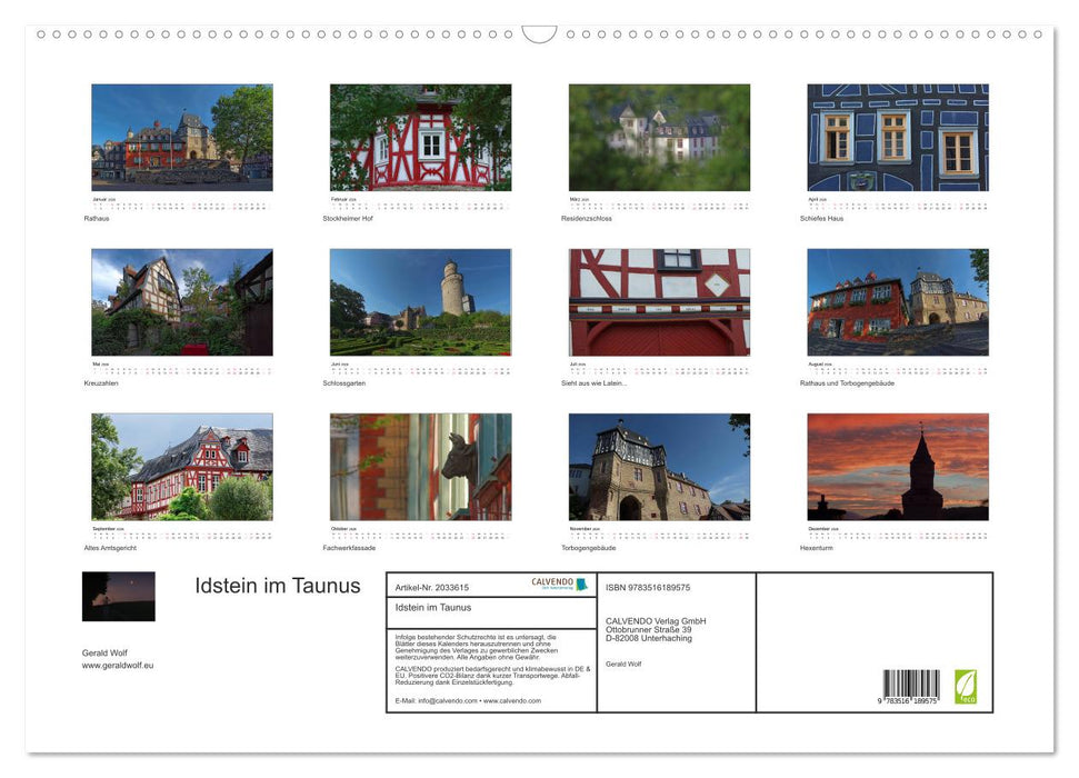 Idstein im Taunus (CALVENDO Wandkalender 2026)