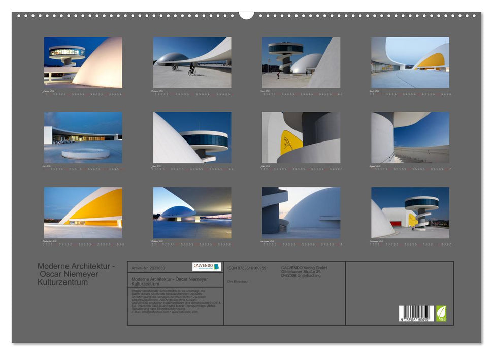 Moderne Architektur - Oscar Niemeyer Kulturzentrum (CALVENDO Wandkalender 2026)