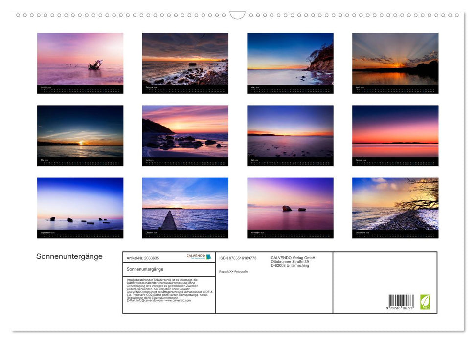 Sonnenuntergänge (CALVENDO Wandkalender 2026)