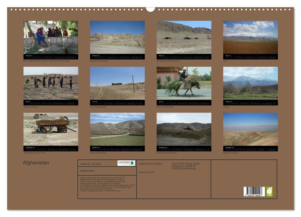 Afghanistan (CALVENDO Wandkalender 2026)