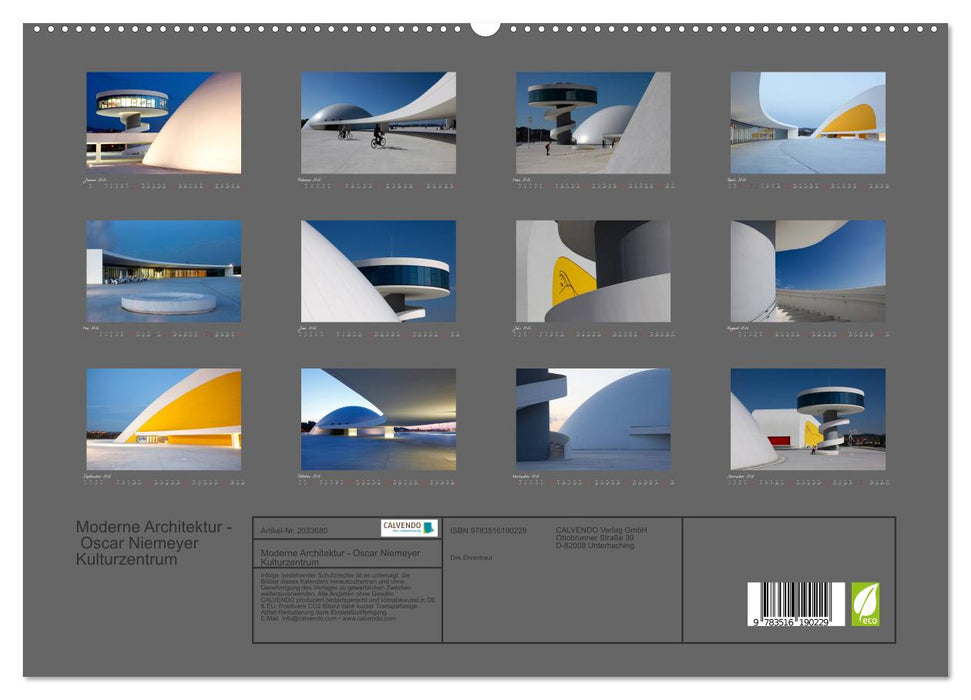 Moderne Architektur - Oscar Niemeyer Kulturzentrum (CALVENDO Premium Wandkalender 2026)