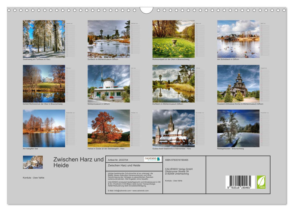 Zwischen Harz und Heide (CALVENDO Wandkalender 2026)