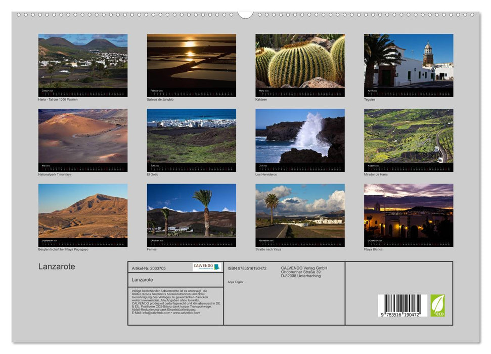 Lanzarote (CALVENDO Premium Wandkalender 2026)