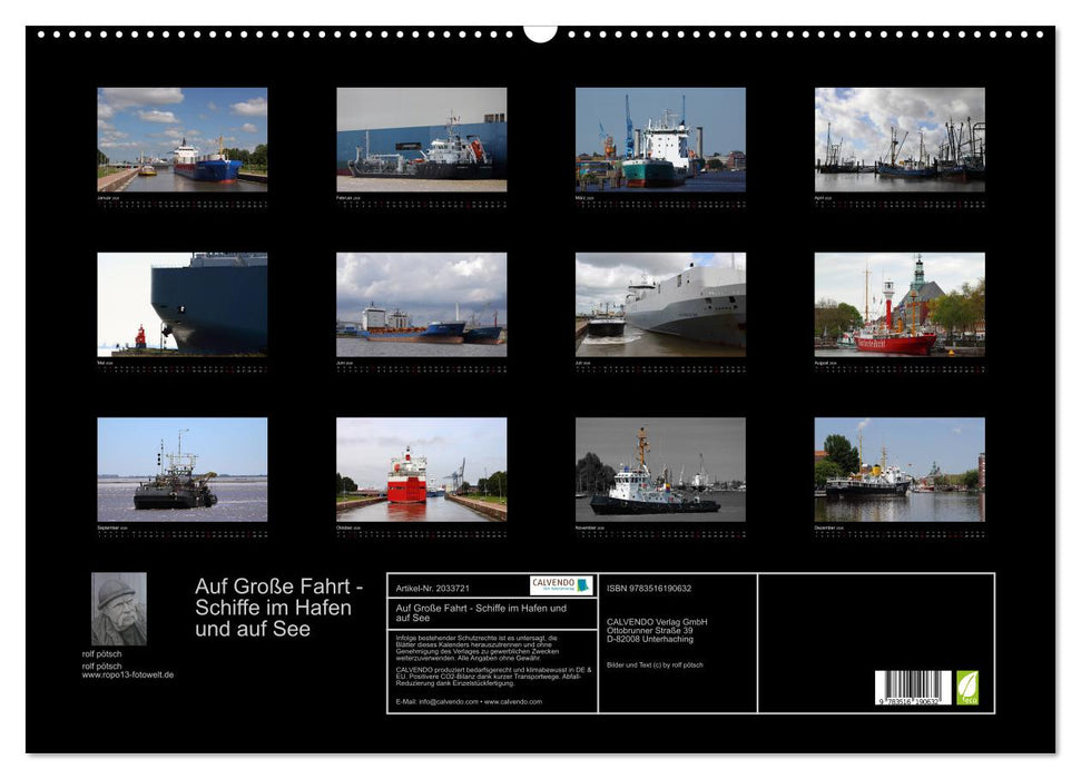 Auf Große Fahrt - Schiffe im Hafen und auf See (CALVENDO Wandkalender 2026)
