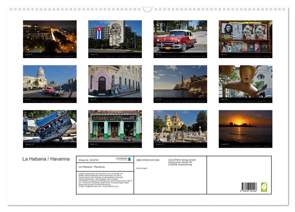 La Habana / Havanna (CALVENDO Wandkalender 2026)