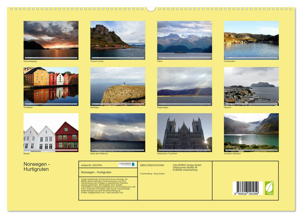 Norwegen - Hurtigruten (CALVENDO Premium Wandkalender 2026)
