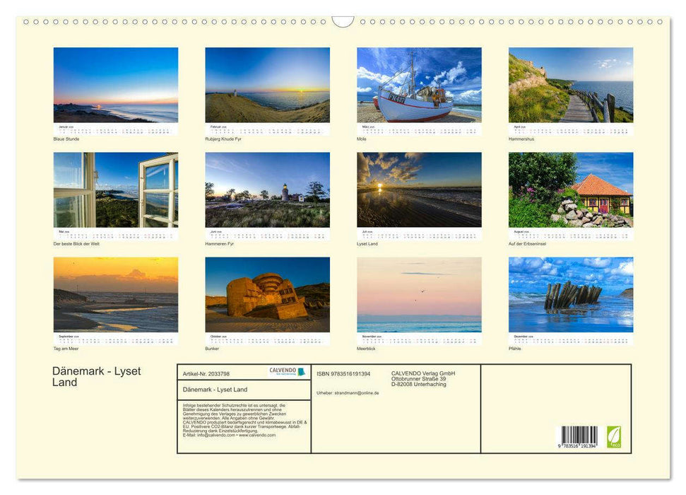 Dänemark - Lyset Land (CALVENDO Wandkalender 2026)