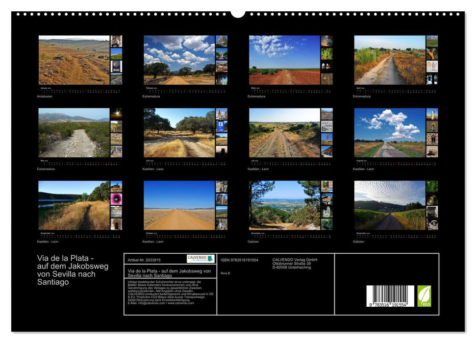 Via de la Plata - auf dem Jakobsweg von Sevilla nach Santiago (CALVENDO Premium Wandkalender 2026)