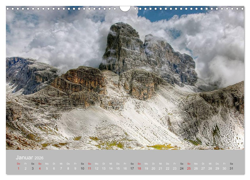 Giganten der Dolomiten - Die Dreitausender (CALVENDO Wandkalender 2026)