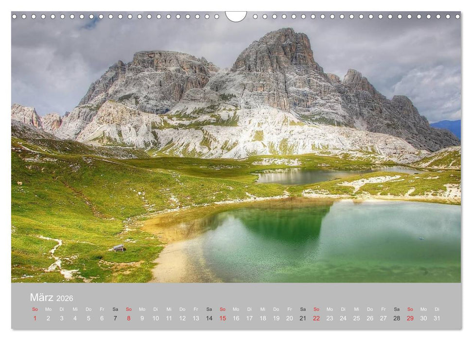Giganten der Dolomiten - Die Dreitausender (CALVENDO Wandkalender 2026)