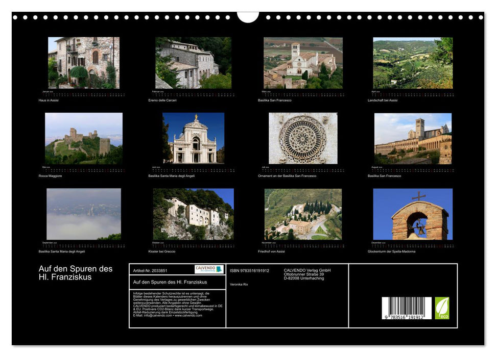 Auf den Spuren des Hl. Franziskus (CALVENDO Wandkalender 2026)