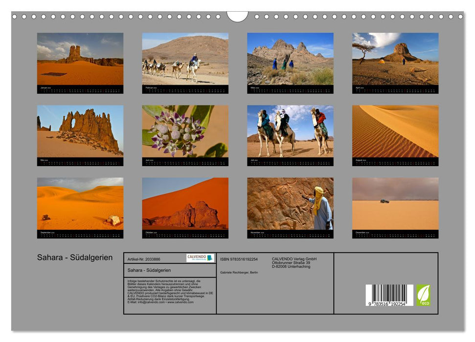 Sahara - Südalgerien (CALVENDO Wandkalender 2026)