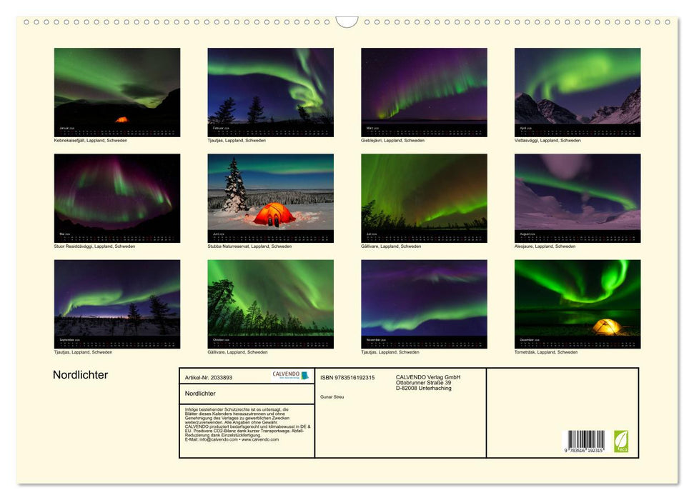 Nordlichter (CALVENDO Wandkalender 2026)