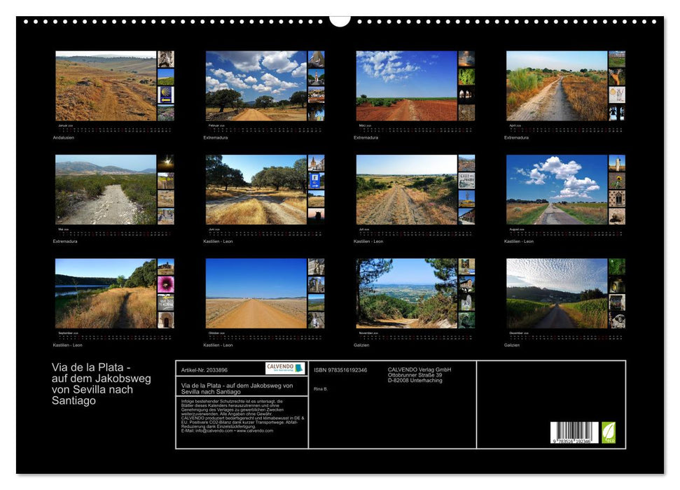 Via de la Plata - auf dem Jakobsweg von Sevilla nach Santiago (CALVENDO Wandkalender 2026)