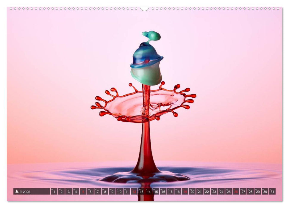 Wassertropfen Kunst Fotografie (CALVENDO Premium Wandkalender 2026)