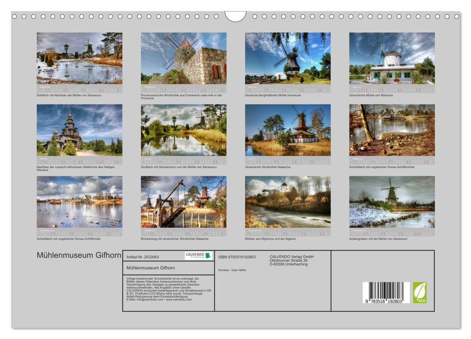 Mühlenmuseum Gifhorn (CALVENDO Wandkalender 2026)