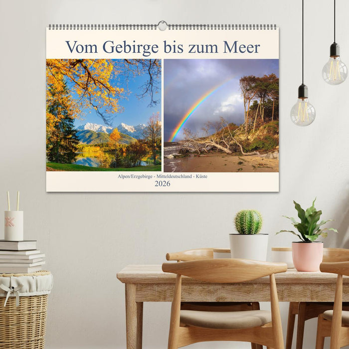 Vom Gebirge bis zum Meer, Alpen/Erzgebirge - Mitteldeutschland - Küste (CALVENDO Wandkalender 2026)