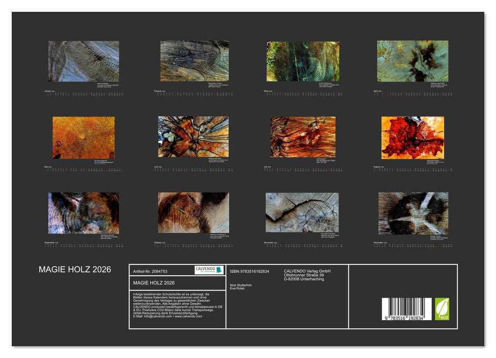 MAGIE HOLZ 2026 (CALVENDO Wandkalender 2026)