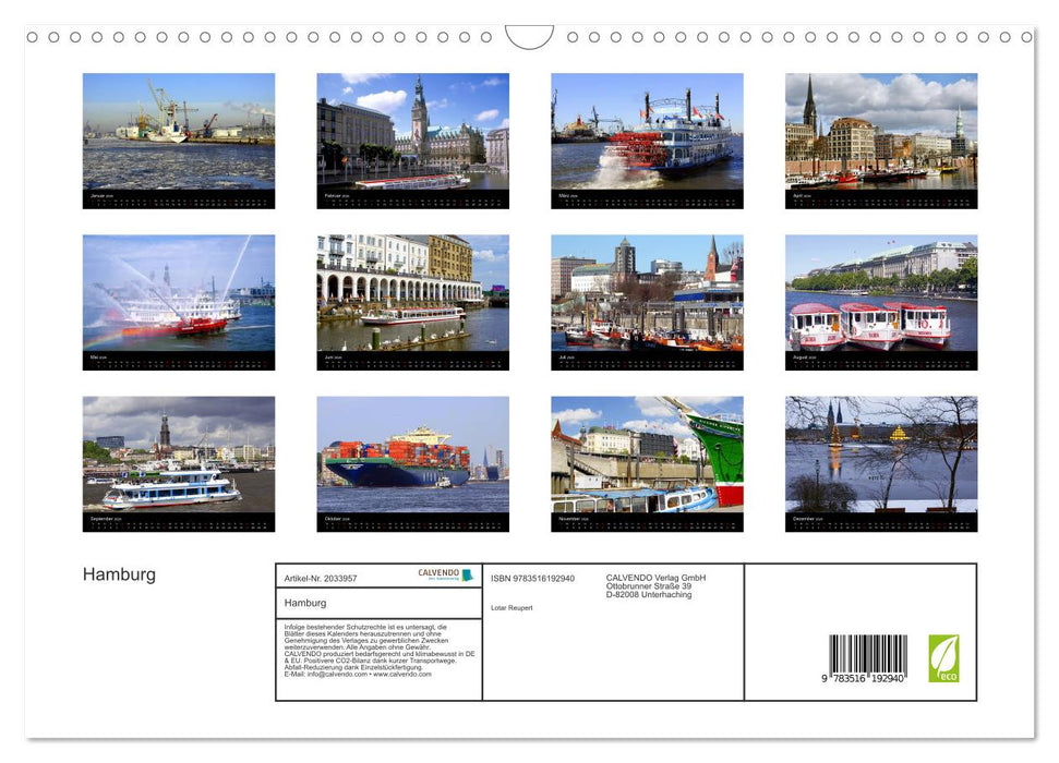 Hamburg (CALVENDO Wandkalender 2026)