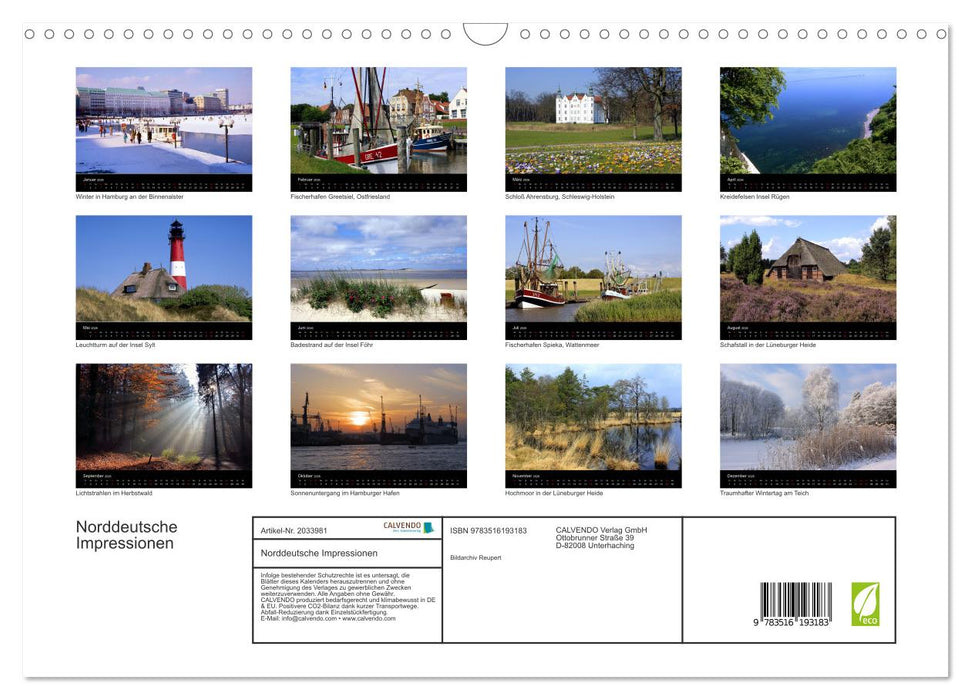 Norddeutsche Impressionen (CALVENDO Wandkalender 2026)