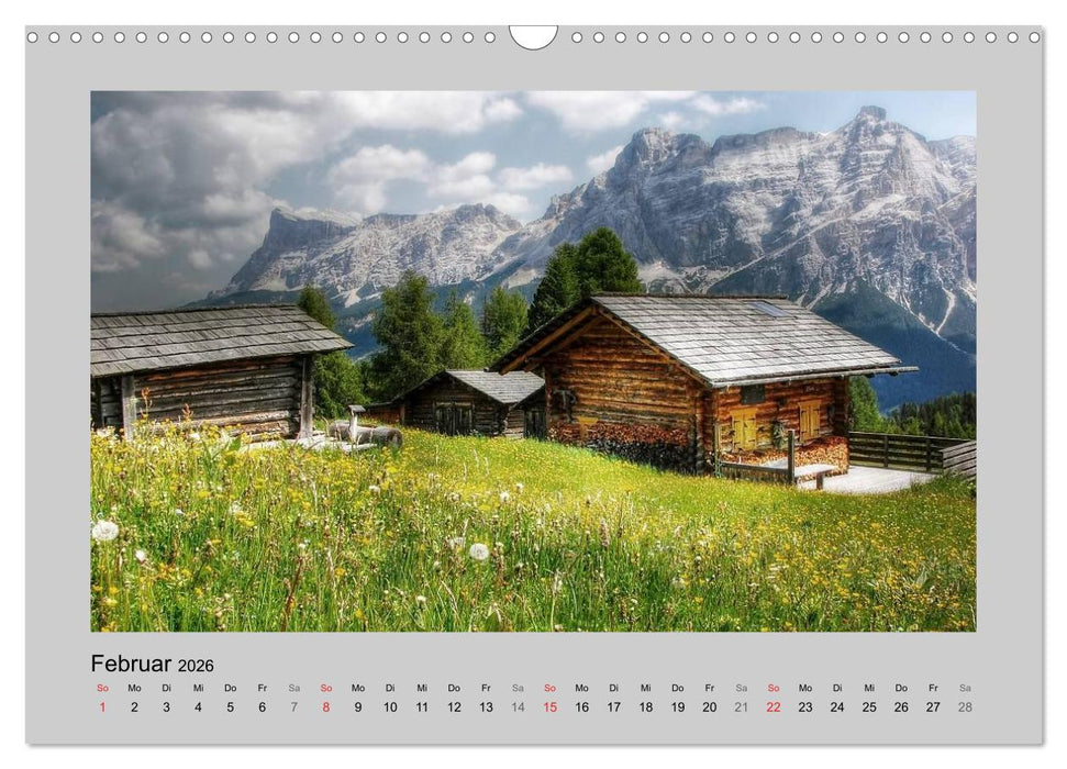 Idyllische Hütten und Hochalmen (CALVENDO Wandkalender 2026)