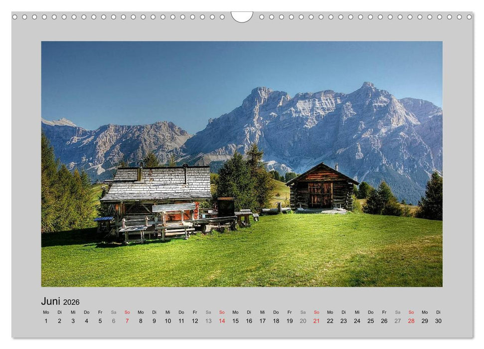 Idyllische Hütten und Hochalmen (CALVENDO Wandkalender 2026)