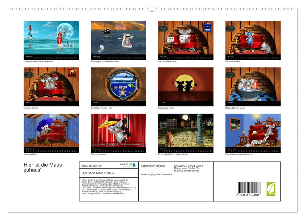 Hier ist die Maus zuhaus' (CALVENDO Premium Wandkalender 2026)